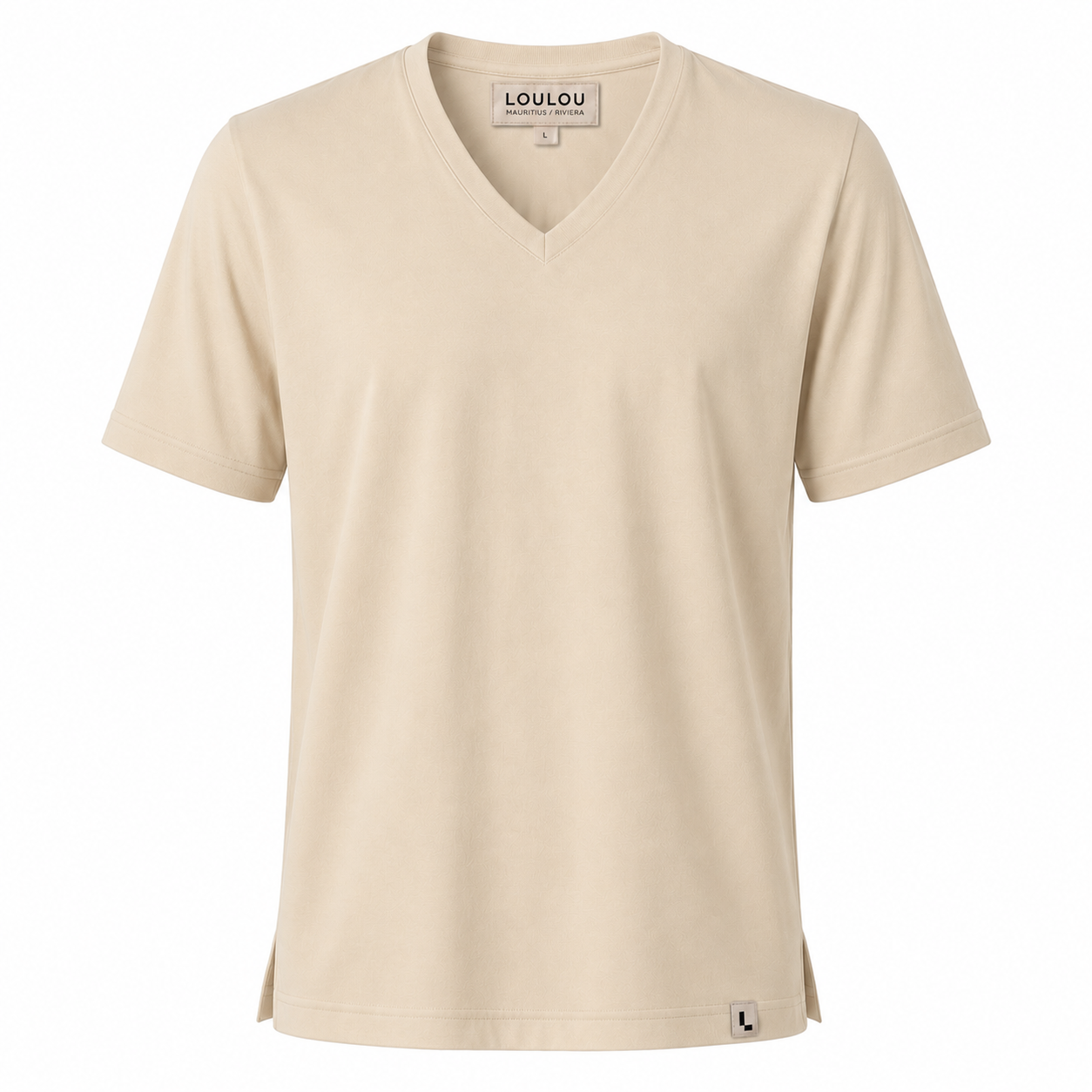 The V-Neck Tee in Beige — product