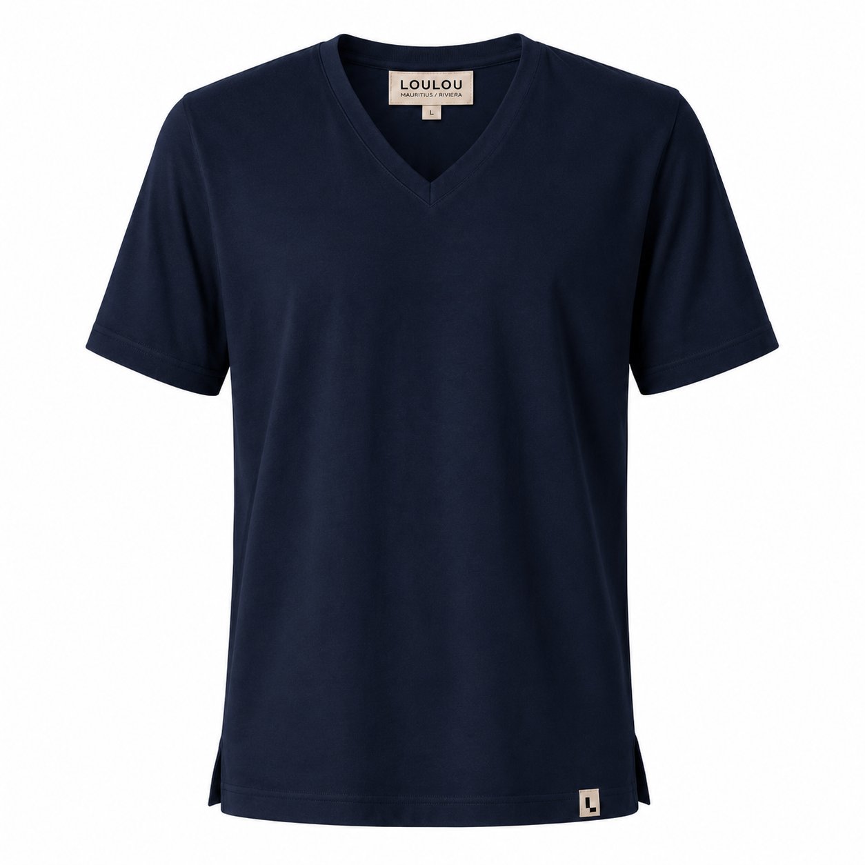 The V-Neck Tee in Navy Blue — product