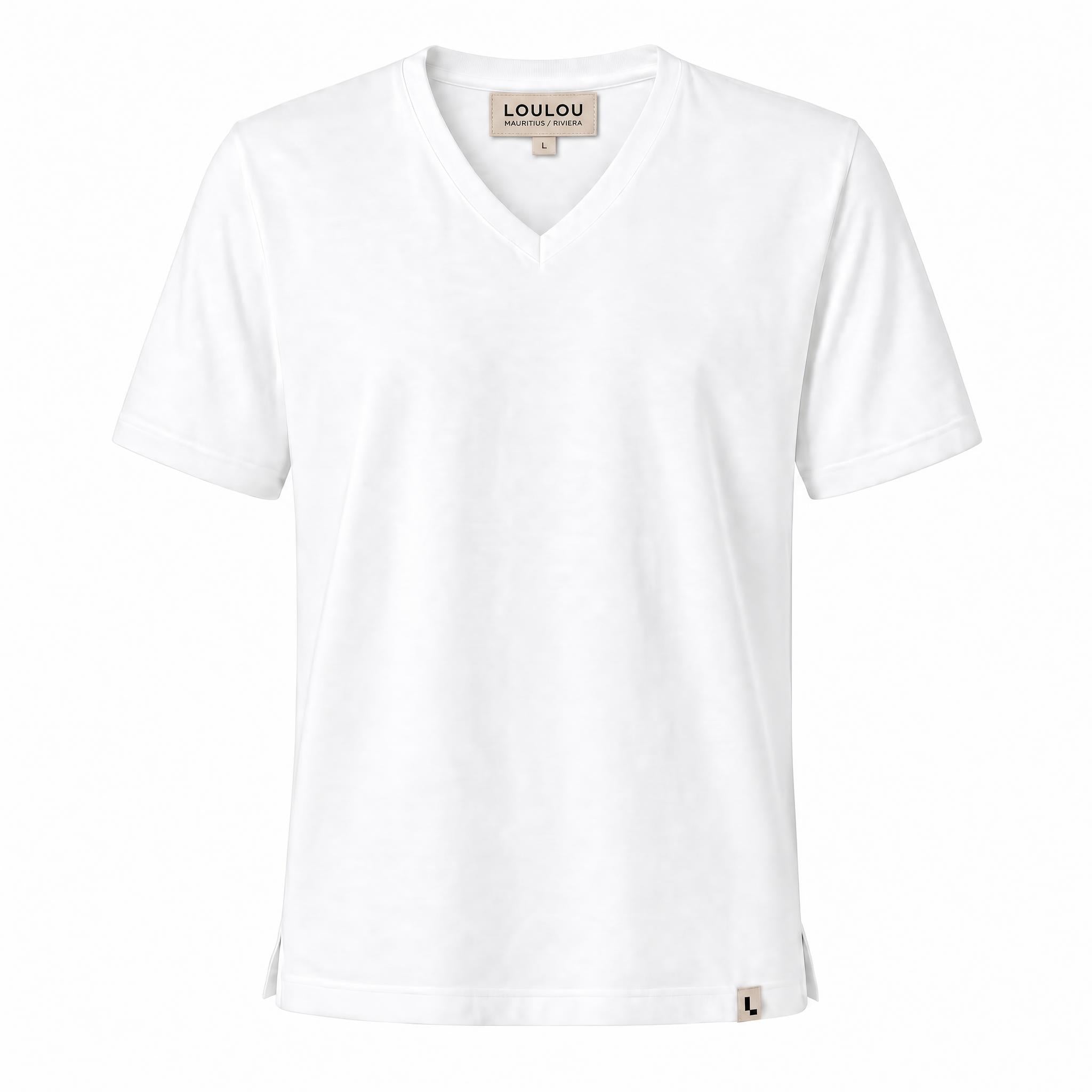 The V-Neck Tee in White — product